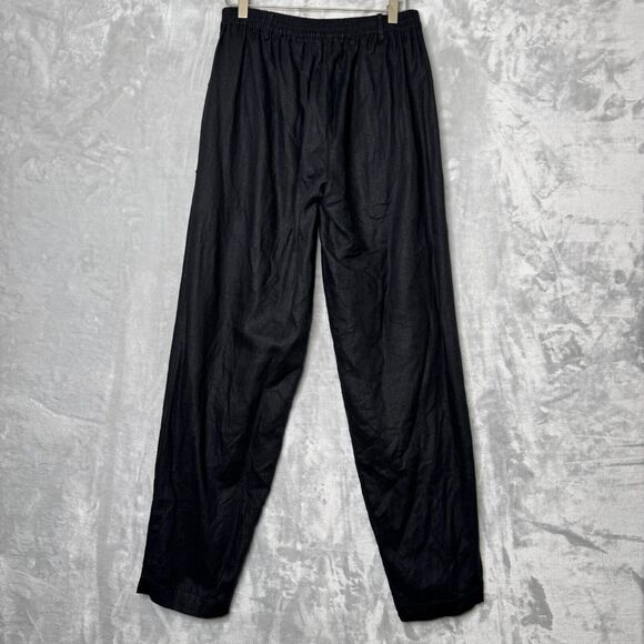 Animale Pants Womens Small Black Pull Elastic Waist On Pockets Taper Ankle - Picture 2 of 12